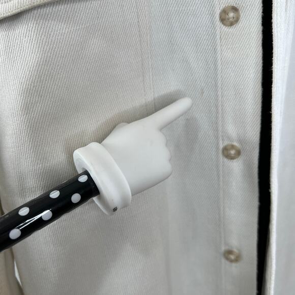 Vintage Men's White Denim Long Sleeve Button Cuff Button Down Shirt VTG - Picture 10 of 14